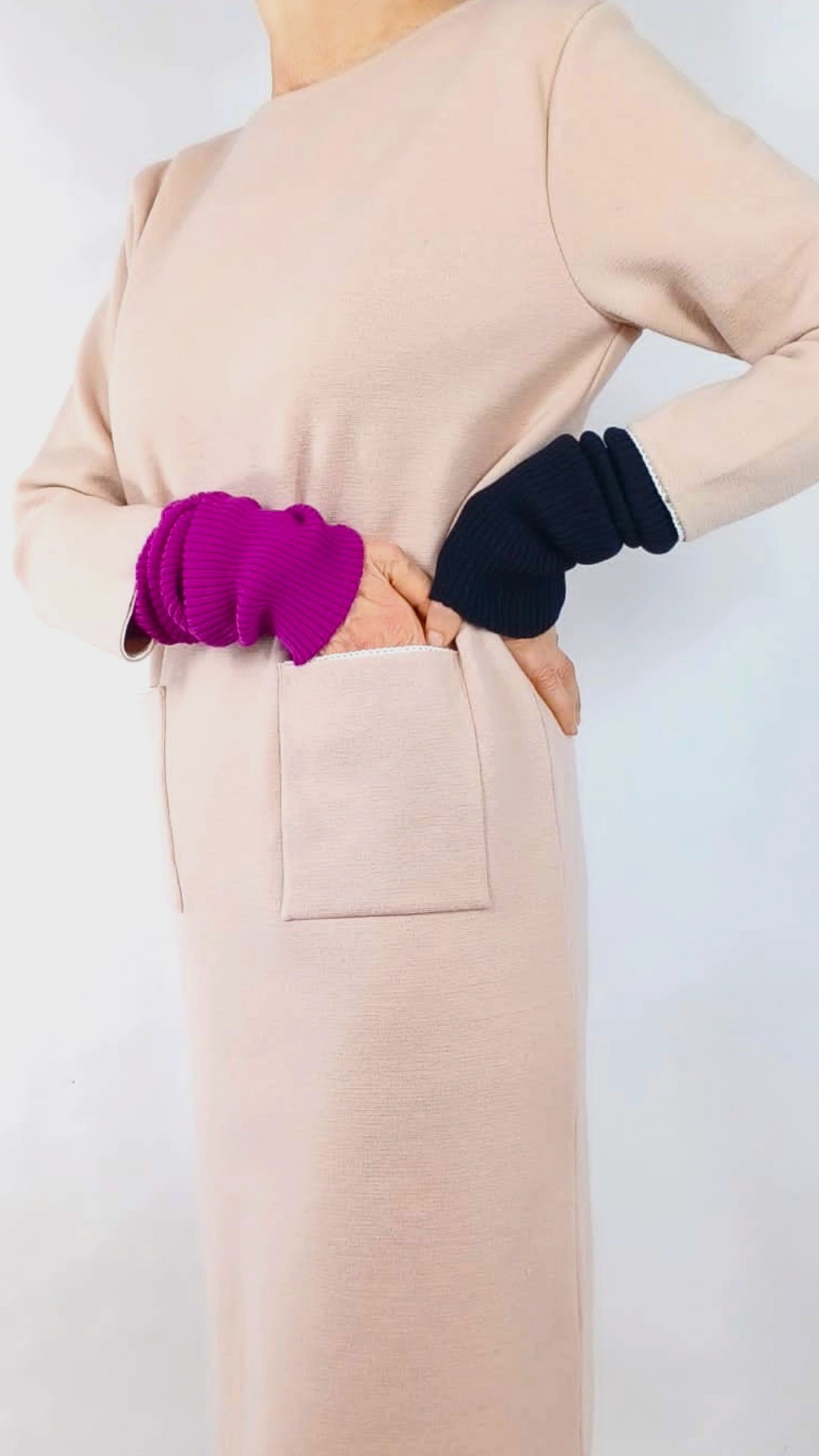 Rochie dreaptă peach blush din lână Rochie dreaptă peach blush din lână